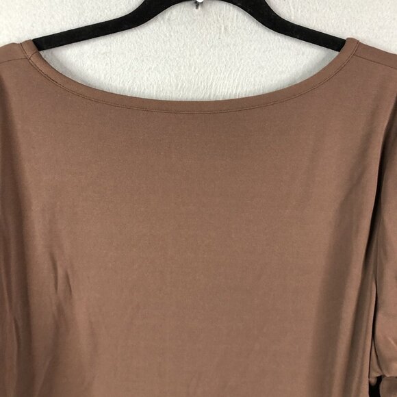 IGIGI Dress Womens 22 Plus Size Brown Office Career Stretch Knit Ruffle Feminine - Picture 13 of 15